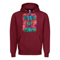 Burgundy love like jesus Zipper Hoodie - BarkalooDesign