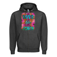 Charcoal Heather love like jesus Zipper Hoodie - BarkalooDesign