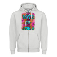 Dove Grey love like jesus Zipper Hoodie - BarkalooDesign