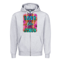 Heather Grey love like jesus Zipper Hoodie - BarkalooDesign