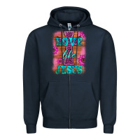 Navy love like jesus Zipper Hoodie - BarkalooDesign