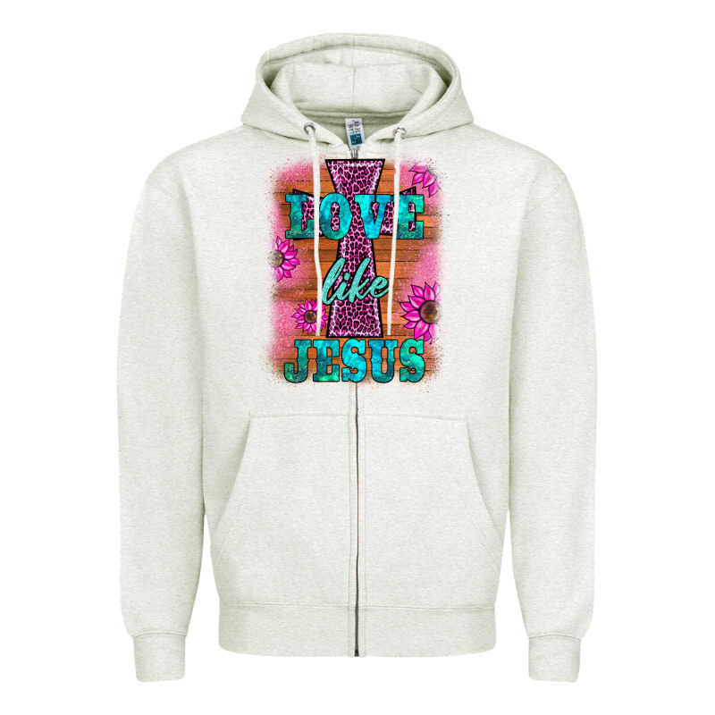 Love Like Jesus Zipper Hoodie by BarkalooDesign | Teevron