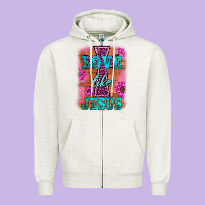 Love Like Jesus Zipper Hoodie Designed By Barkaloodesign