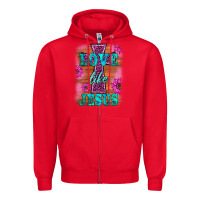 Red love like jesus Zipper Hoodie - BarkalooDesign