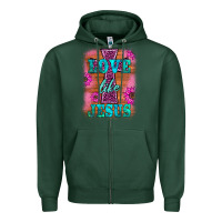 Sports Green love like jesus Zipper Hoodie - BarkalooDesign