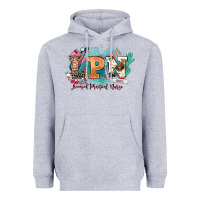 Heather Grey lpn licensed practical nurse western Heavyweight Hoodie - NancyCooperArtShop