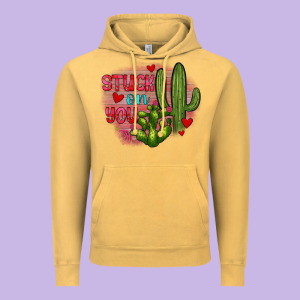 Stuck On You Cactus Vintage Hoodie Designed By Jahusdesignshop