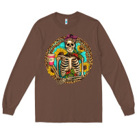 Chestnut western skeleton coffee sunflowers Long Sleeve Tee - Artiststas
