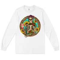 White western skeleton coffee sunflowers Long Sleeve Tee - Artiststas