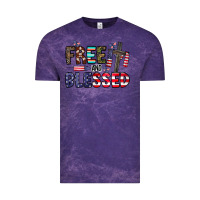 Cloud Purple free and blessed Vintage Tee - CowhideDigitalArt