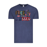 Vintage Denim free and blessed Vintage Tee - CowhideDigitalArt