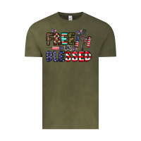 Vintage Olive free and blessed Vintage Tee - CowhideDigitalArt
