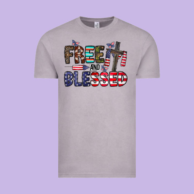 Free And Blessed Vintage Tee Designed By Cowhidedigitalart