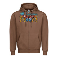 Chestnut all american mom american flag butterfly Zipper Hoodie - LillyAllenDesigns