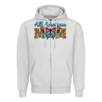 Dove Grey all american mom american flag butterfly Zipper Hoodie - LillyAllenDesigns