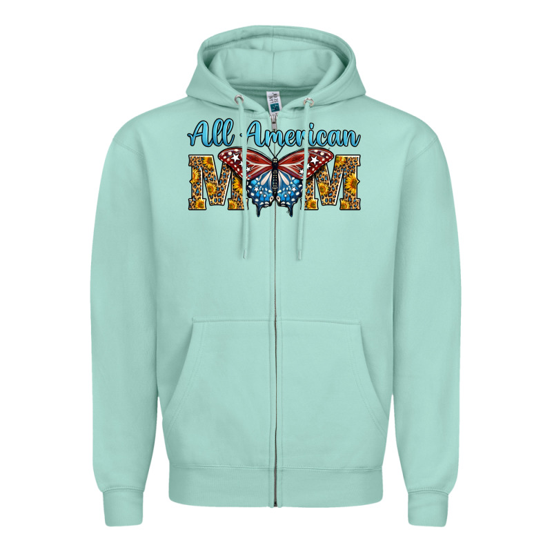 All American Mom American Flag Butterfly Zipper Hoodie by LillyAllenDesigns | Teevron