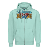 Seafoam all american mom american flag butterfly Zipper Hoodie - LillyAllenDesigns
