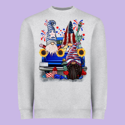 4th Of July Gnomes Truck Heavyweight Sweatshirt Designed By Cowgirlartshop