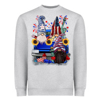 Heather Grey 4th of July gnomes truck Heavyweight Sweatshirt - CowGirlArtShop