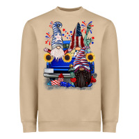 Mushroom 4th of July gnomes truck Heavyweight Sweatshirt - CowGirlArtShop