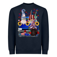 Navy 4th of July gnomes truck Heavyweight Sweatshirt - CowGirlArtShop