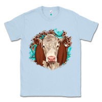 Dusty Blue hareford leopard gemstone Classic Tee - JahusDesignShop