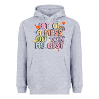 Heather Grey bit of a mess but doin' my best Heavyweight Hoodie - MaliasSmallBusiness
