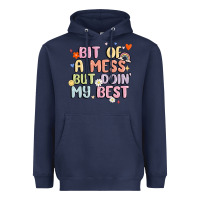 Navy bit of a mess but doin' my best Heavyweight Hoodie - MaliasSmallBusiness