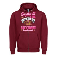 Burgundy As A Sagittarius Girl I Was Born With My Heart On My Sleeve And  Mouth Zipper Hoodie - Jasminsmagicworld