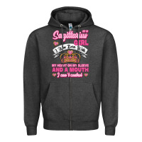 Charcoal Heather As A Sagittarius Girl I Was Born With My Heart On My Sleeve And  Mouth Zipper Hoodie - Jasminsmagicworld