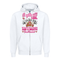 White As A Sagittarius Girl I Was Born With My Heart On My Sleeve And  Mouth Zipper Hoodie - Jasminsmagicworld