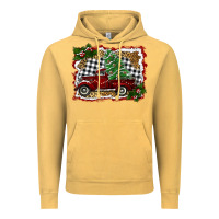 Vintage Mustard christmas truck with tree Vintage Hoodie - RanaPortraitStore