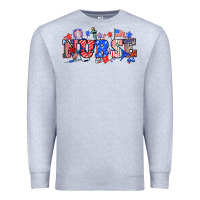 Heather Grey 4th of july nurse Premium Sweatshirt - NancyCooperArtShop