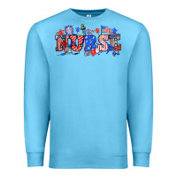Ocean Blue 4th of july nurse Premium Sweatshirt - NancyCooperArtShop