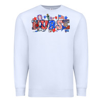 White 4th of july nurse Premium Sweatshirt - NancyCooperArtShop