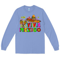 Colony Blue viva mexico Long Sleeve Tee - AdoDesignShop