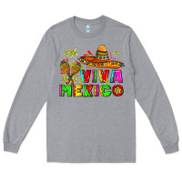 Heather Grey viva mexico Long Sleeve Tee - AdoDesignShop