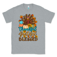 Heather Grey thankful grateful blessed turkey Classic Tee - Artiststas