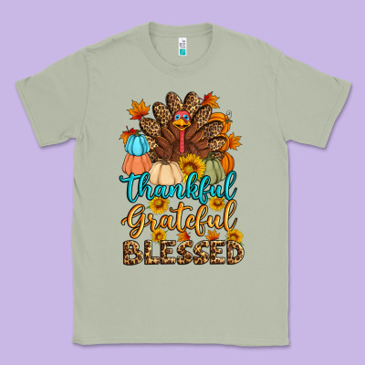 Thankful Grateful Blessed Turkey Classic Tee Designed By Artiststas