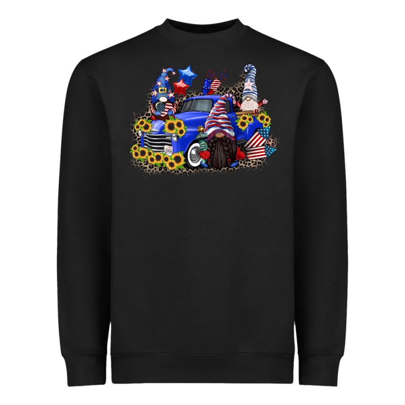 4th Of July Gnomes With Truck Heavyweight Sweatshirt by CowGirlArtShop | Teevron