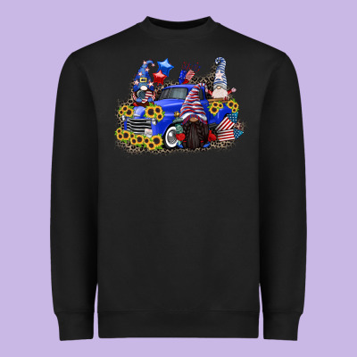 4th Of July Gnomes With Truck Heavyweight Sweatshirt Designed By Cowgirlartshop