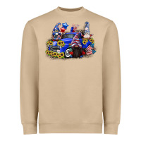 Mushroom 4th of July gnomes with truck Heavyweight Sweatshirt - CowGirlArtShop
