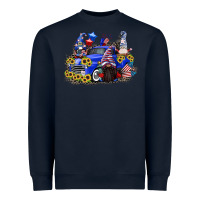 Navy 4th of July gnomes with truck Heavyweight Sweatshirt - CowGirlArtShop