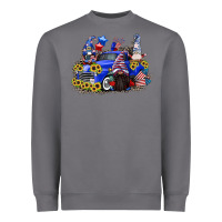 Storm 4th of July gnomes with truck Heavyweight Sweatshirt - CowGirlArtShop