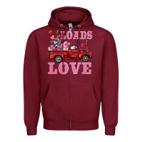 Burgundy loads of love truck Zipper Hoodie - BarkalooDesign