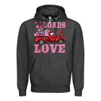 Charcoal Heather loads of love truck Zipper Hoodie - BarkalooDesign