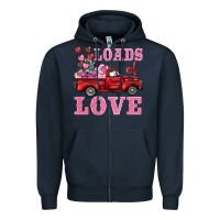 Navy loads of love truck Zipper Hoodie - BarkalooDesign