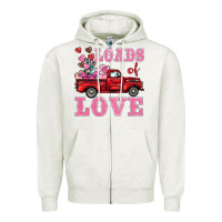 Oatmeal Heather loads of love truck Zipper Hoodie - BarkalooDesign