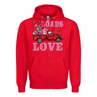 Red loads of love truck Zipper Hoodie - BarkalooDesign