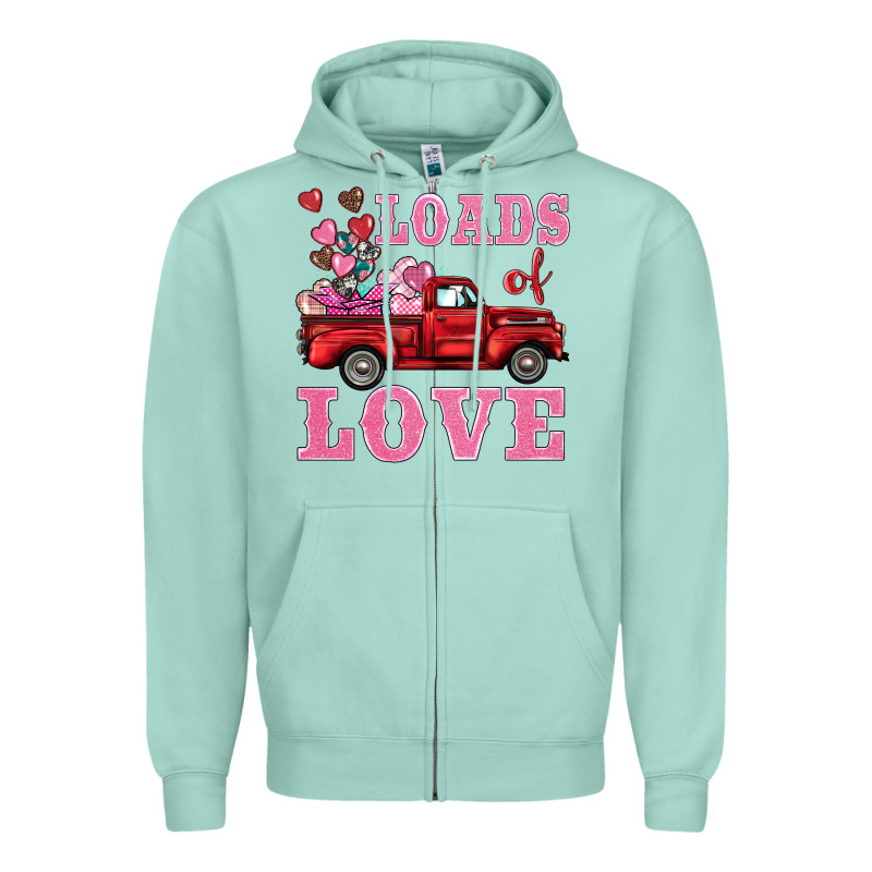 Loads Of Love Truck Zipper Hoodie by BarkalooDesign | Teevron